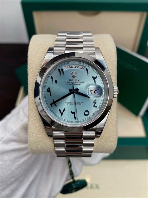 platinum rolex arabic writing price|Rolex arabic dial watches.